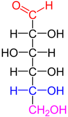 Estructura de la D-Glucosa, un monosac&agrave;rid